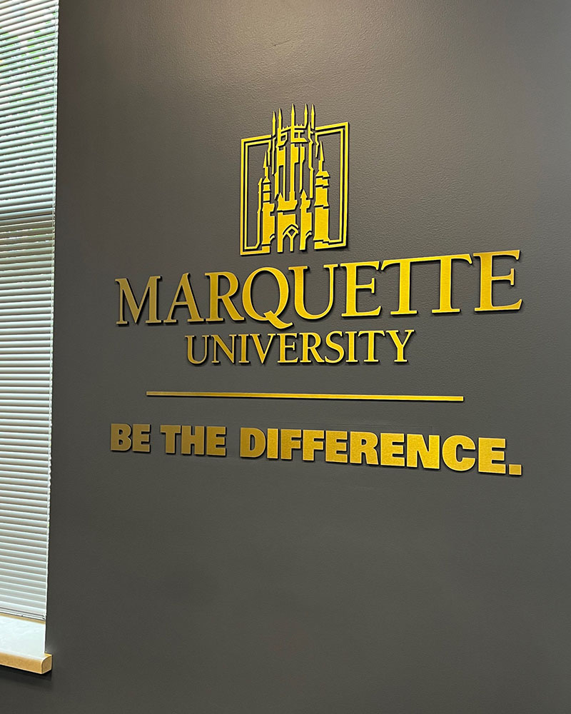 Be The Difference plaque at Marquette University.