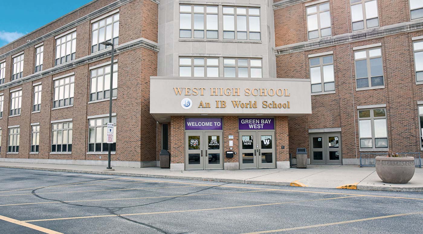 Green Bay West High School front entrance.
