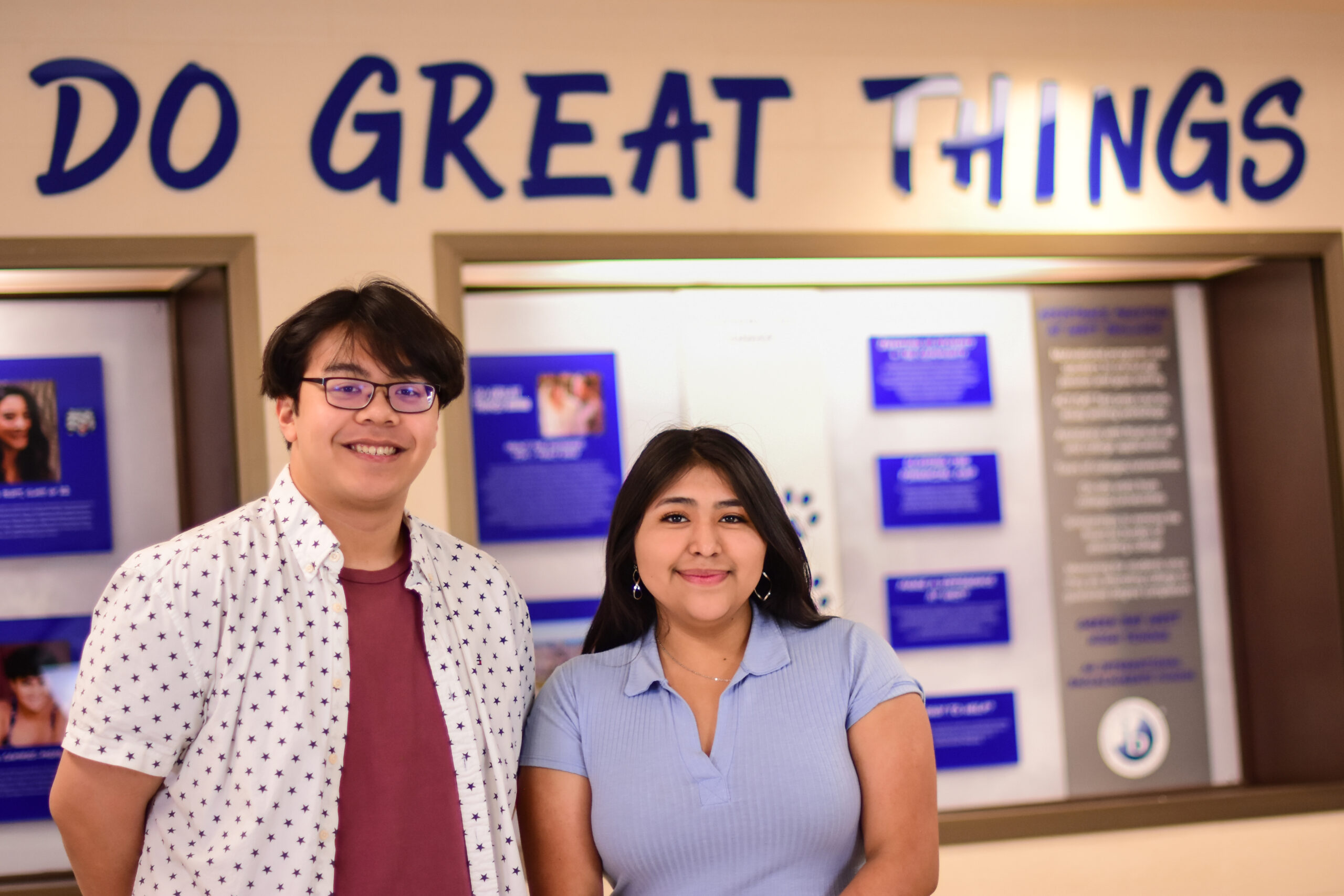 Derek Thepphone and Giselle Morelos Balbuena at Do Great Things Display.