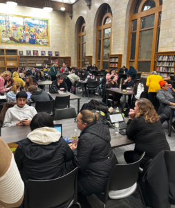 Parents and students at the Green Bay West High School Financial Aid Night