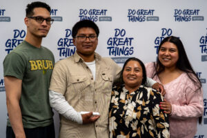 Jonathan Garcia-Sebastian with his family at the 2026 Do Great Things Scholarship Celebration.